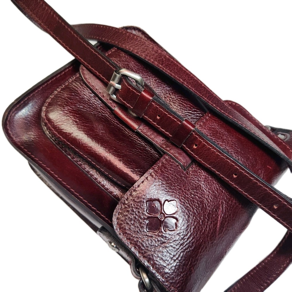 Patricia Nash 10th Anniversary Leather Crossbody Bag Burgundy - Picture 8 of 12